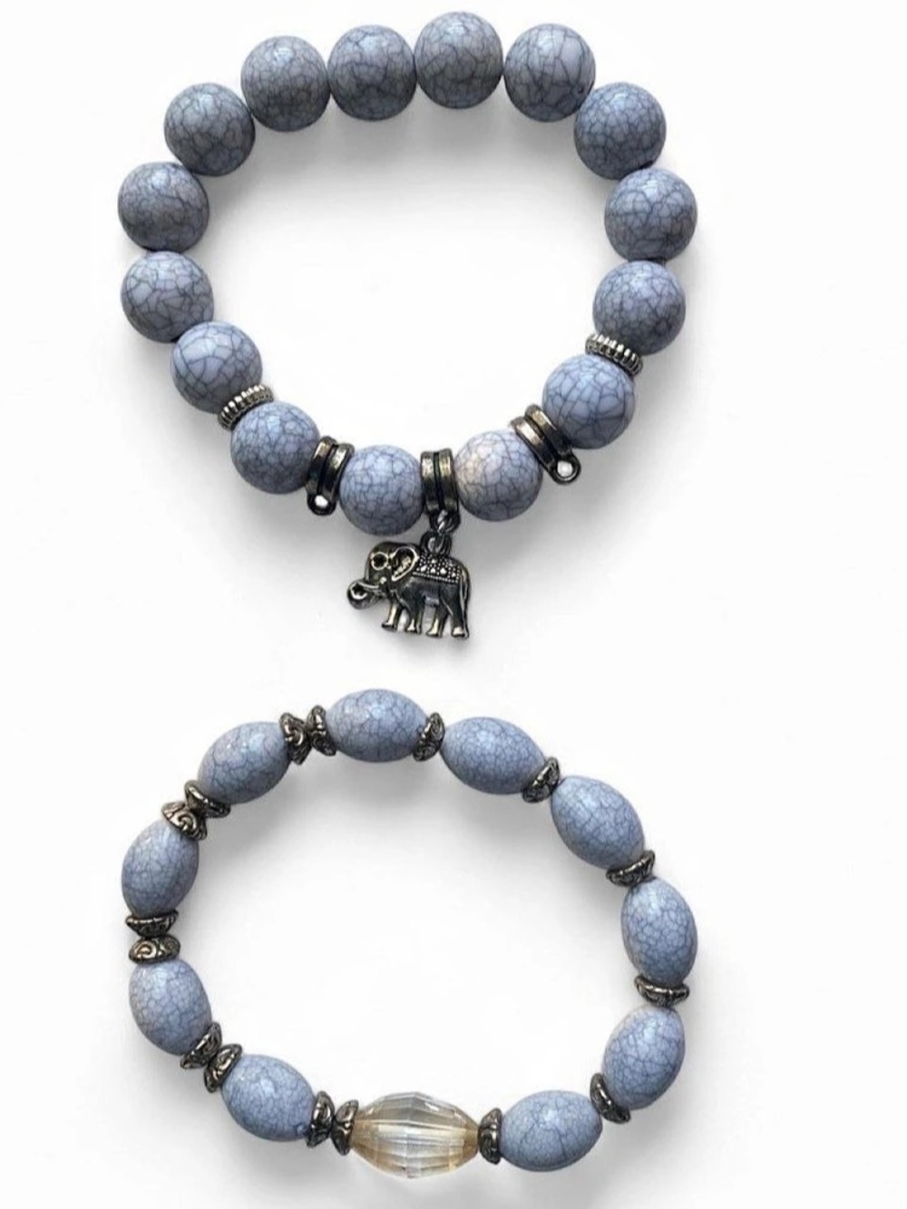 Blue Beaded Bracelet Set